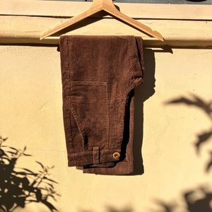 Beaton Linen utility pant sz 2 brown corduroy